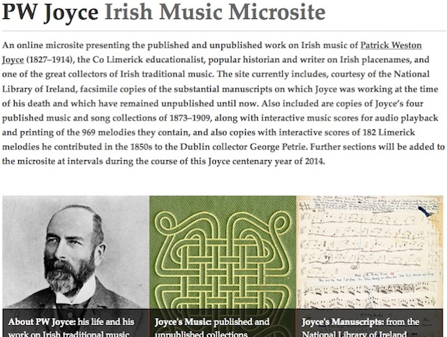 Irish Traditional Music Archive Launches P.W. Joyce Microsite