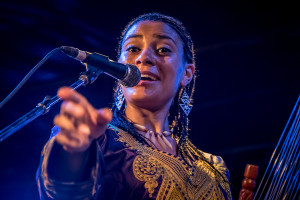 Sona Jobarteh with her five-piece band 