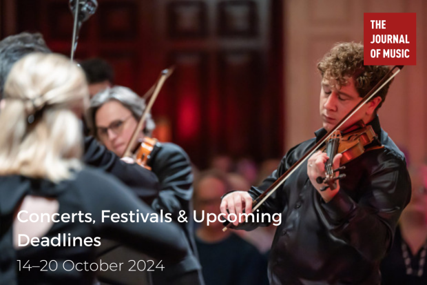Concerts, Festivals &amp; Upcoming Deadlines (14–20 October 2024)