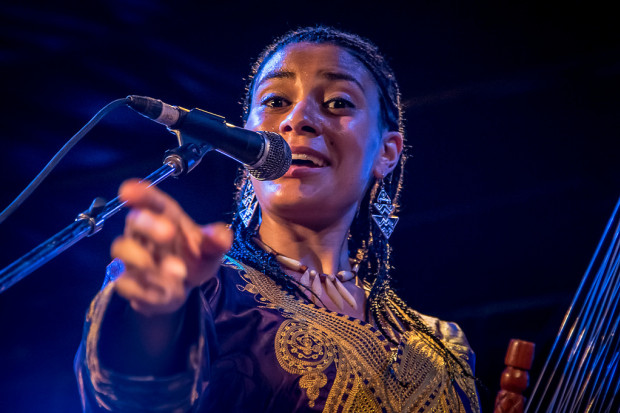 Sona Jobarteh with her five-piece band 