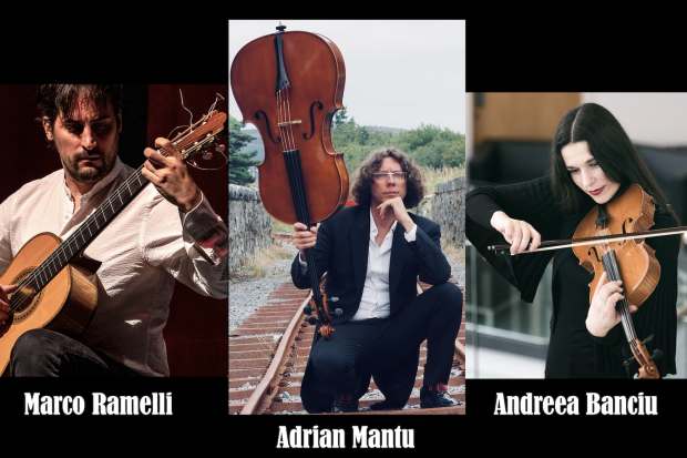 CelloVision Project - ‘From Romania to Ireland and Back: a European Musical Odyssey in Sixty Minutes’ featuring Adrian Mantu (cello), Andreea Banciu (viola) and Marco Ramelli (guitar)