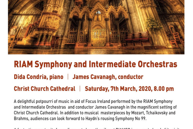 RIAM Orchestral concert in aid of Focus Ireland