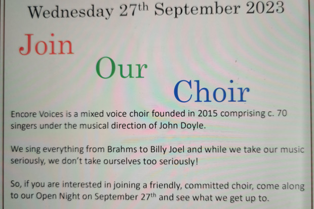 Encore Voices Choir, Open Night