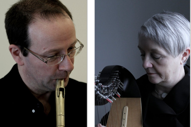 Helen Davies (harp) and Paul Hoxbro (flutes and percussion) @ An Chúirt Chruitireachta – International Festival for Irish Harp