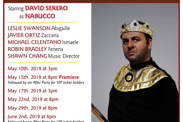 Nabucco coming to Off-Broadway this May, starring David Serero as title role