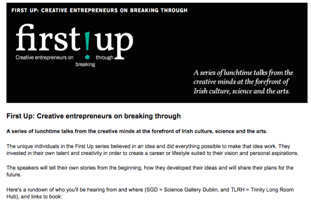 First Up: Creative entrepreneurs on breaking through