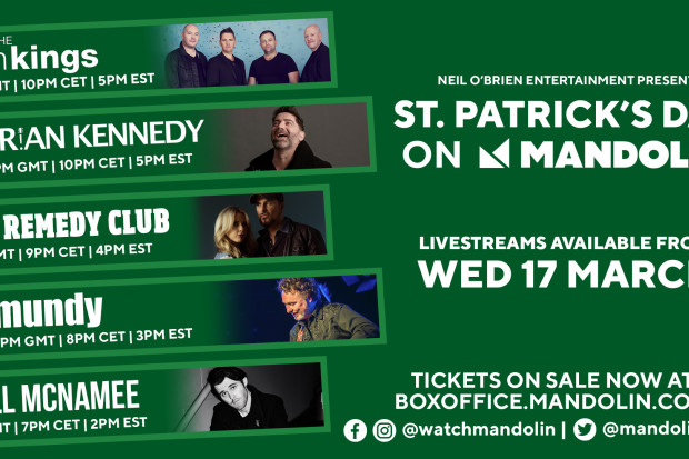Neil O’Brien Presents St. Patrick’s Day on Mandolin… ft. Brian Kennedy, Mundy, The High Kings + more!!!